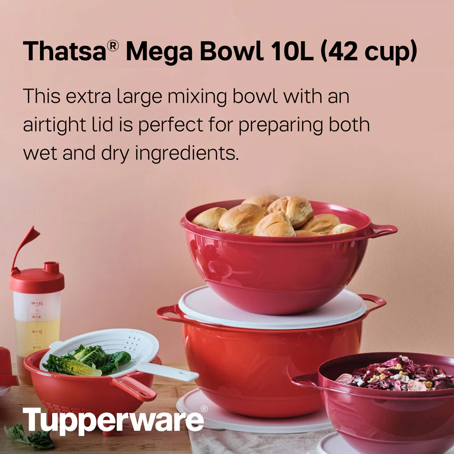 Tupperware Thatsa® Mega Bowl | Airtight, Leakproof, Mixing Bowl, 42-cups / 10 L - Image 3