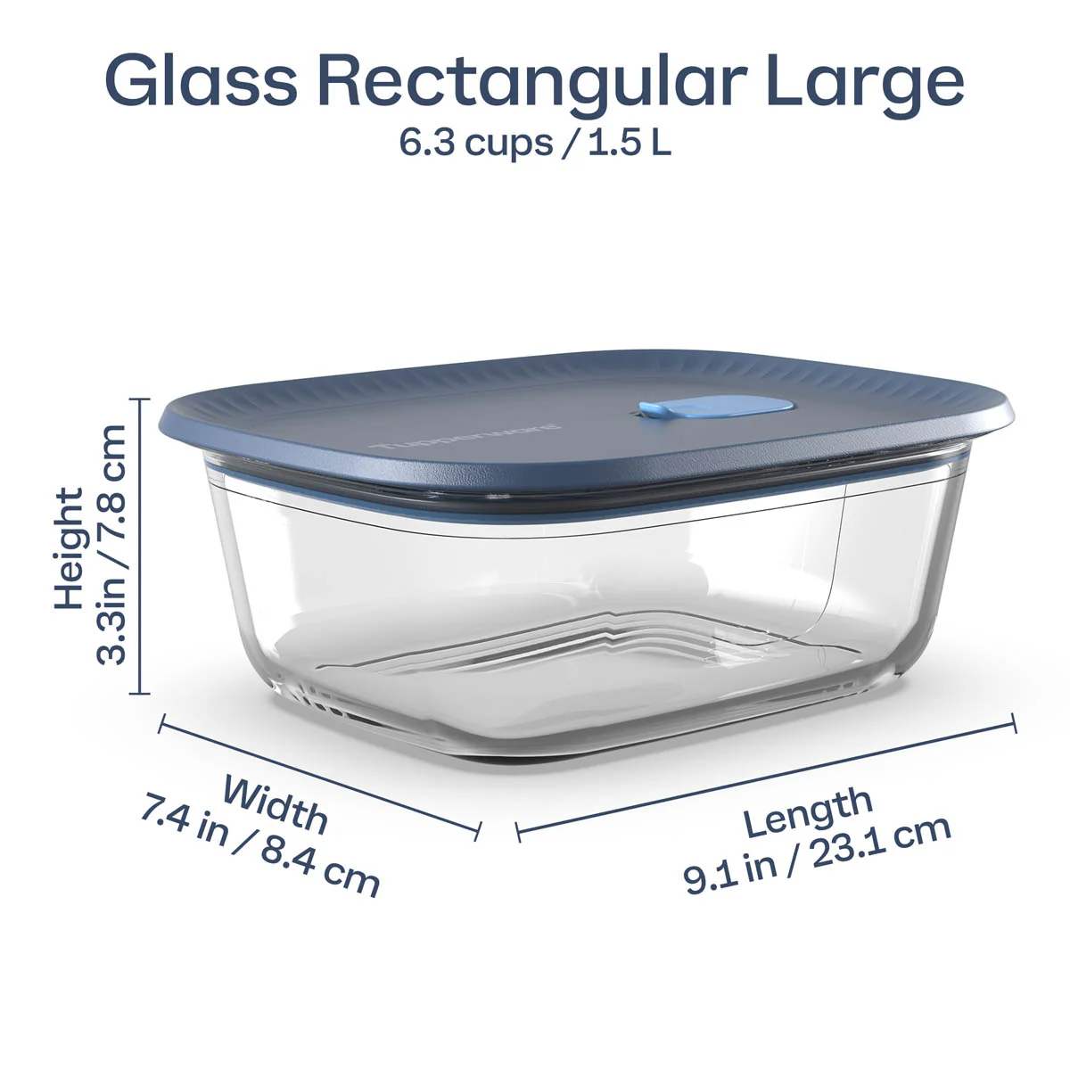 Tupperware Voila™ Glass Food Storage Container | Rectangular Large - Image 3