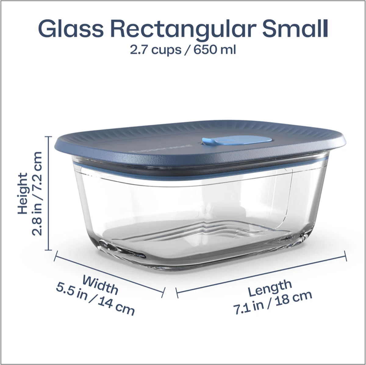 Tupperware Voila™ Glass Food Storage Container | Rectangular Small - Image 3